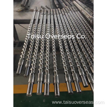 Bematallic screw and barrel for plastic extruder